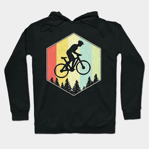 Mountain Bike Distressed Cycling Hoodie by Tatjana  Horvatić